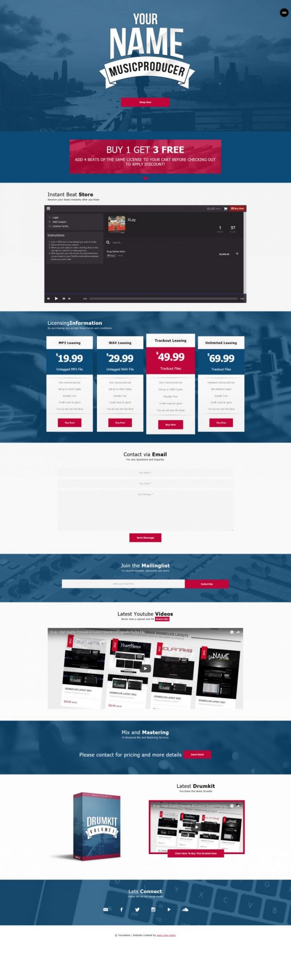 Premade One Page Website #067 Fullsize