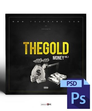 Gold Money Mixtape Cover Template PSD