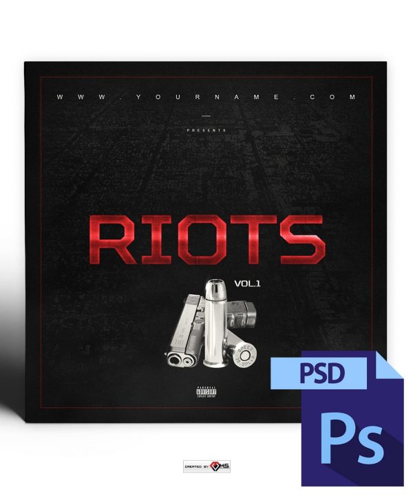 Riots Mixtape Cover Template PSD