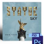 Statue Sky Mixtape Cover Photoshop PSD Template