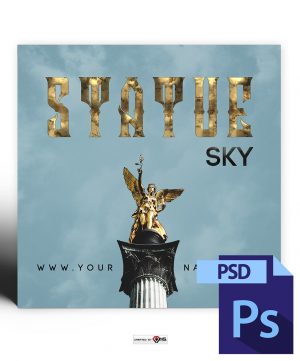 Statue Sky Mixtape Cover Photoshop PSD Template