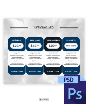 Sky Licensing Info Boxes PSD Template Preview