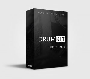 Clean B/W premade Drumkit Box Design