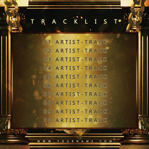 Gold Gang Premade Mixtape Cover Back Tracklist
