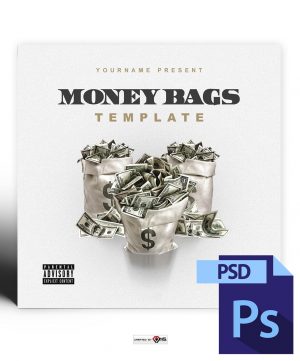 Money Bags Mixtape Cover Art Photoshop PSD Template